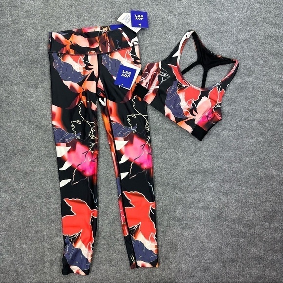 Joy Lab Floral Print Sports Bra & 7/8 Leggings Sz XS NWT - Picture 4 of 17